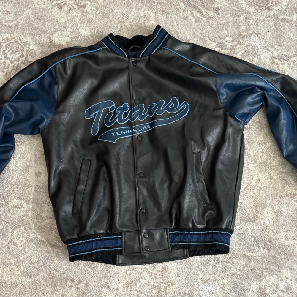 Titans Black and Blue Leather Jacket